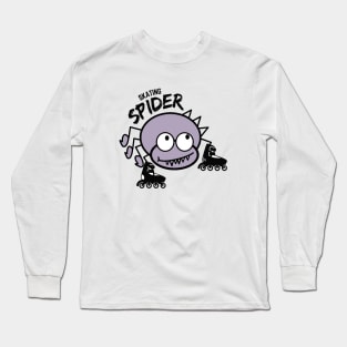 Comic, funny, ugly, poisonous, purple spider, with skates, skating madly Long Sleeve T-Shirt